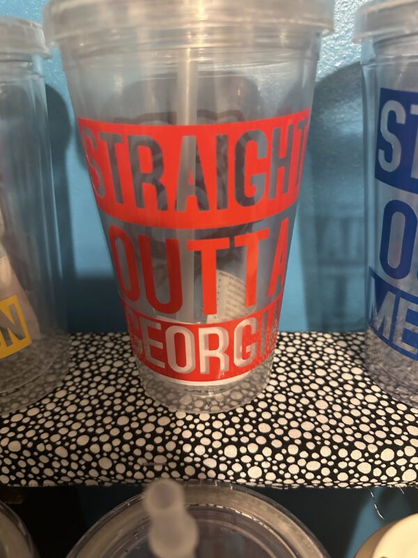 16oz Clear Tumbler - Straight Outta Georgia