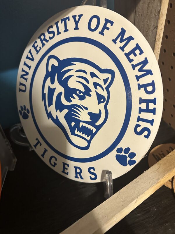 Cir Wood Sign - 10" Memphis Tigers