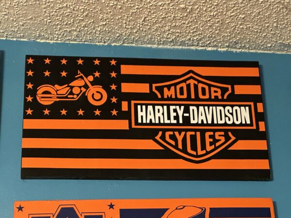 Wooden Flag - Harley Davison