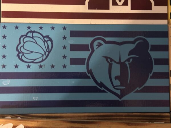 Wooden Flag - Memphis Grizz