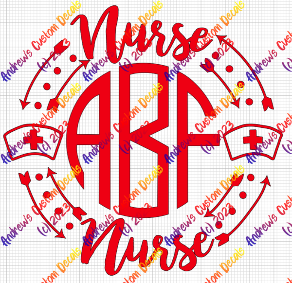 Nurse Monogram Decal