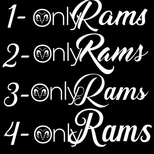 Only Rams Vinyl Decal (One Color)