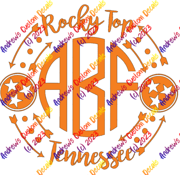 Rocky Top Monogram Decal