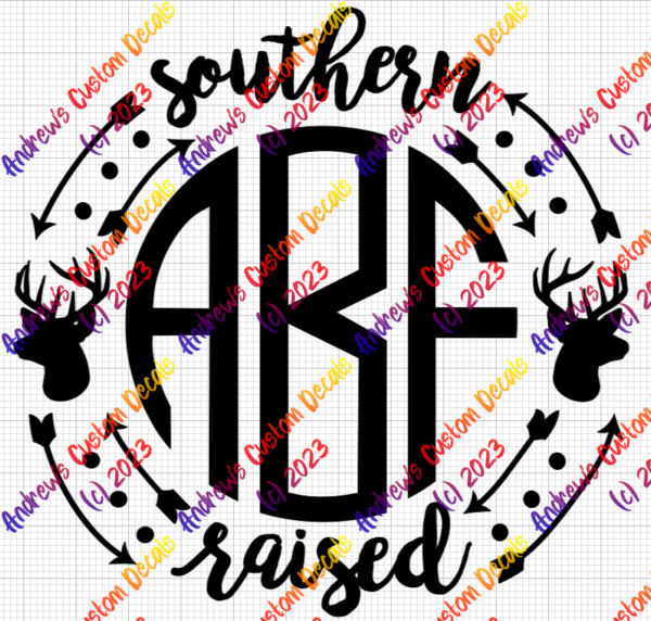 Southern Rasied Monogram Decal